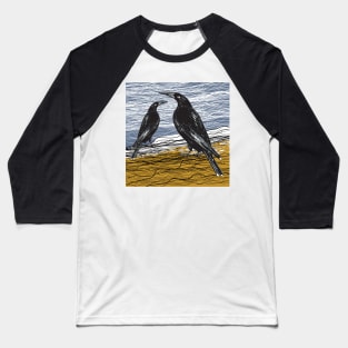 Tasmanian Black Currawong Baseball T-Shirt